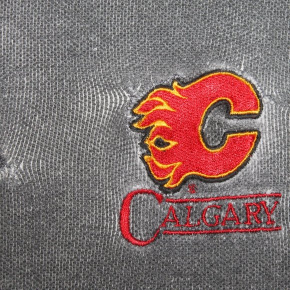 Vintage 90s Calgary Flames Polo Shirt - Picture 2 of 8